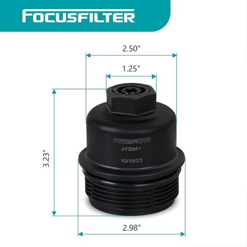 FOCUSFILTER 11428593190 OEM Grade Oil Filter Housing Cover Cap, for Mini Cooper 1.5L L3 / 2.0L L4 2020, Clubman 2.0L L4 2020, BMW X1, 228i & M235i Gran Coupe 2020-2021, X2 2019-2020 in Saudi Arabia