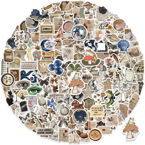 300 PCS Cottagecore Stickers, Aesthetic Waterproof Vinyl Stickers for Scrapbook Journaling Planners and Journals, Vintage Retro Sticker Pack for Water Bottles Laptop, Scrapbooking Supplies for Adults in Saudi Arabia