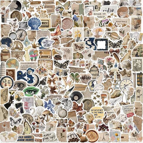 300 PCS Cottagecore Stickers, Aesthetic Waterproof Vinyl Stickers for Scrapbook Journaling Planners and Journals, Vintage Retro Sticker Pack for Water Bottles Laptop, Scrapbooking Supplies for Adults in Saudi Arabia