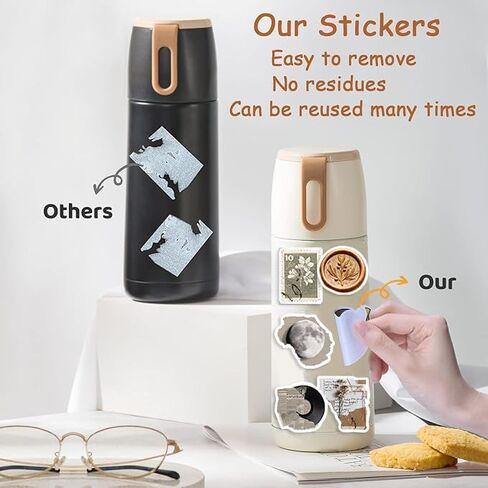 300 PCS Cottagecore Stickers, Aesthetic Waterproof Vinyl Stickers for Scrapbook Journaling Planners and Journals, Vintage Retro Sticker Pack for Water Bottles Laptop, Scrapbooking Supplies for Adults in Saudi Arabia