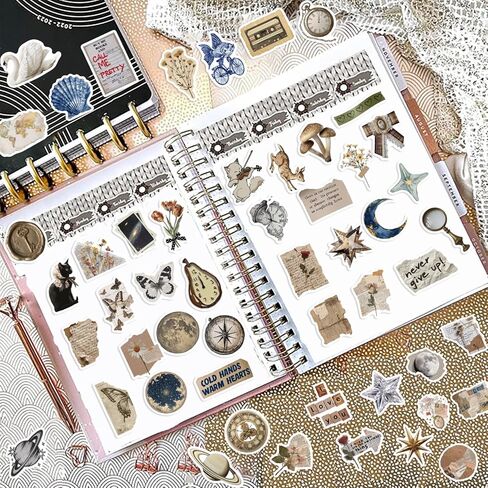 300 PCS Cottagecore Stickers, Aesthetic Waterproof Vinyl Stickers for Scrapbook Journaling Planners and Journals, Vintage Retro Sticker Pack for Water Bottles Laptop, Scrapbooking Supplies for Adults in Saudi Arabia