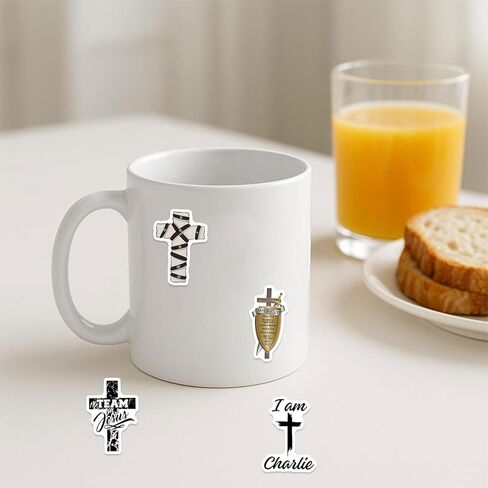 Cross Stickers Pack，124pcs Cartoon Aesthetic Cross Waterproof Stickers，Vinyl Water Bottle,Skateboard,Laptop,Phone,Journaling,Scrapbooking Decals in Saudi Arabia