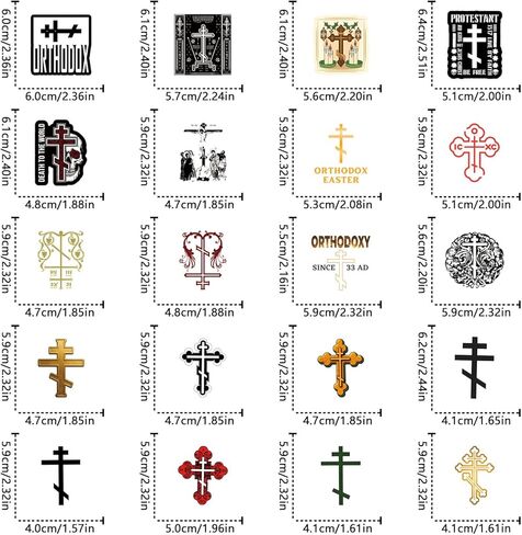 63pcs Orthodox Stickers Pack，Cute Cartoon Aesthetics Vinyl Waterproof Decals for Water Bottle, Laptop, Phone, Skateboard, Journaling for Party Supply Decor Favor in Saudi Arabia