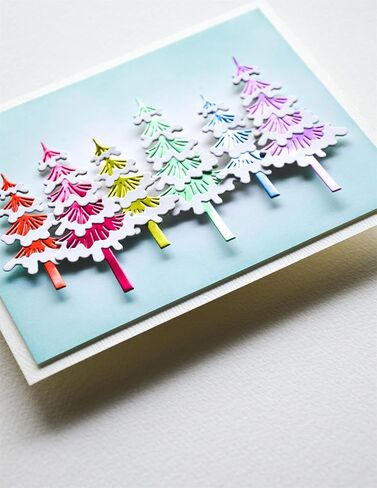 Dies-Cut for Card Making Metal Scrapbooking Birthday Decor Cutting Dies DIY Paper Photo Album Decor Art Craft Embossing Stencils Tool (Christmas Trees-7.4x8.6cm) in Saudi Arabia