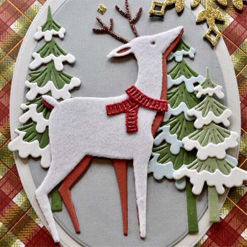 Dies-Cut for Card Making Metal Scrapbooking Birthday Decor Cutting Dies DIY Paper Photo Album Decor Art Craft Embossing Stencils Tool (Christmas Trees-7.4x8.6cm) in Saudi Arabia