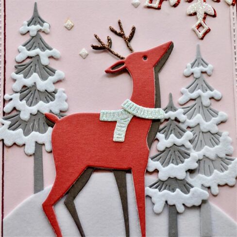 Dies-Cut for Card Making Metal Scrapbooking Birthday Decor Cutting Dies DIY Paper Photo Album Decor Art Craft Embossing Stencils Tool (Christmas Trees-7.4x8.6cm) in Saudi Arabia