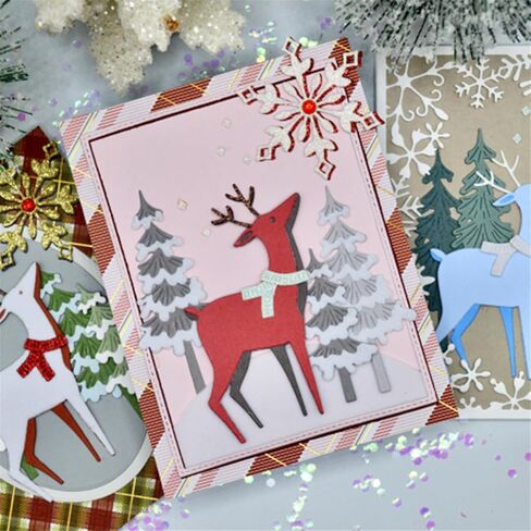 Dies-Cut for Card Making Metal Scrapbooking Birthday Decor Cutting Dies DIY Paper Photo Album Decor Art Craft Embossing Stencils Tool (Christmas Trees-7.4x8.6cm) in Saudi Arabia