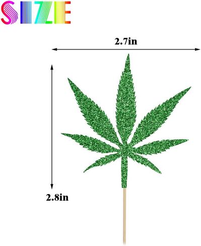 12 pcs Leaf Cupcake Toppers - Have a Dope Birthday Cake Topper- Cake Decorations for Men Women Marijuana Them 420 Birthday Party Supplies Green in Saudi Arabia