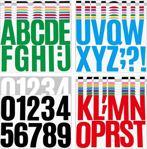 228 PCS Letter Stickers 4 Inch, 26 Sheets Vinyl Alphabet Numbers Stickers, Large Waterproof Self Adhesive Letters for Bulletin Board Mailbox Classroom Poster Board Decor in Saudi Arabia
