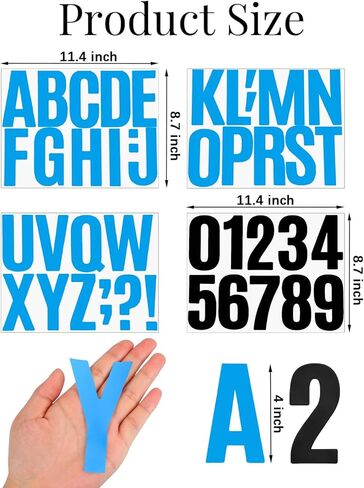 228 PCS Letter Stickers 4 Inch, 26 Sheets Vinyl Alphabet Numbers Stickers, Large Waterproof Self Adhesive Letters for Bulletin Board Mailbox Classroom Poster Board Decor in Saudi Arabia