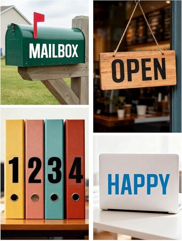 228 PCS Letter Stickers 4 Inch, 26 Sheets Vinyl Alphabet Numbers Stickers, Large Waterproof Self Adhesive Letters for Bulletin Board Mailbox Classroom Poster Board Decor in Saudi Arabia