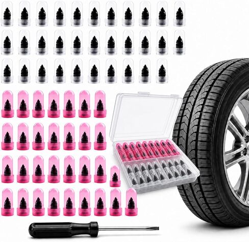 20 Pcs Tire Plug Kit, Screw in Repair Plugs with Screwdriver and Storage Case, Rubber Nail Set for Tubeless Punctures, Emergency Fix for Cars, Motorcycles, Trucks, Bikes (20) in Saudi Arabia