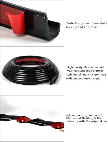 XmuxHai RV Rain Gutter Silicone Rubber J-Shape (Black 16FT) in Saudi Arabia