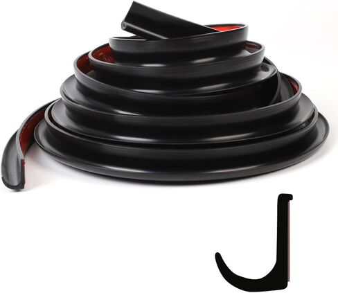 XmuxHai RV Rain Gutter Silicone Rubber J-Shape (Black 16FT) in Saudi Arabia