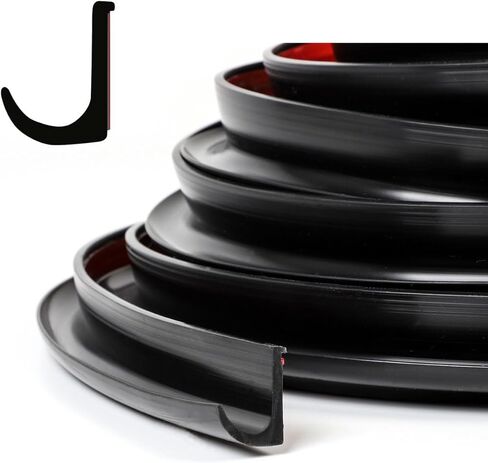 XmuxHai RV Rain Gutter Silicone Rubber J-Shape (Black 16FT) in Saudi Arabia