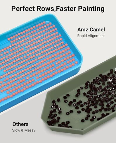 4 Pcs Diamond Art Trays & Rhinestone Sorting Trays, Large Plastic Bead Organizer for Diamond Painting, DIY Crafts and Jewelry Making Accessories in Saudi Arabia