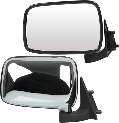 Manual Folding Chrome Driver and Passenger Side Mirror Compatible with 1987-1993 for Mazda B2200 Left and Right Side View Mirror Manual Adjustment Chrome in Saudi Arabia