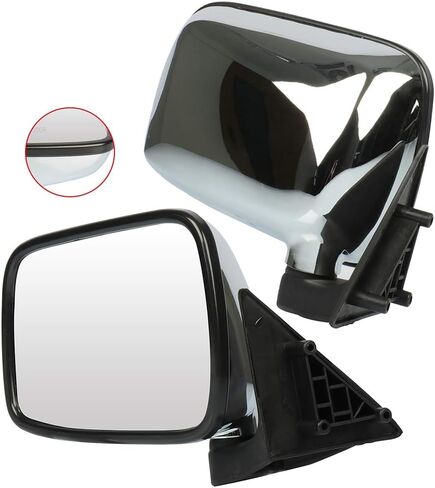 Manual Folding Chrome Driver and Passenger Side Mirror Compatible with 1987-1993 for Mazda B2200 Left and Right Side View Mirror Manual Adjustment Chrome in Saudi Arabia
