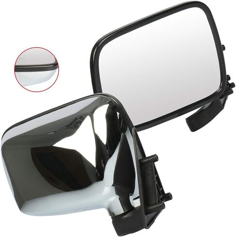 Manual Folding Chrome Driver and Passenger Side Mirror Compatible with 1987-1993 for Mazda B2200 Left and Right Side View Mirror Manual Adjustment Chrome in Saudi Arabia