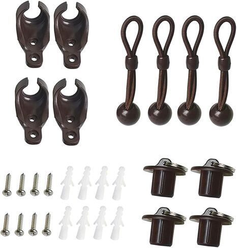 Replacement Shade Parts Bungee End Cap Kit for Exterior Cordless Roller Shades Outdoor Blinds（ 2 Sets）(Brown) in Saudi Arabia