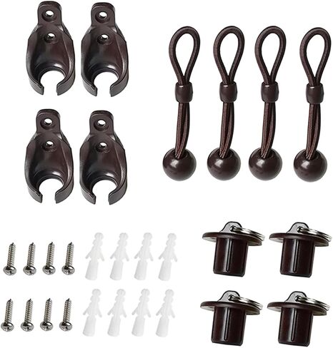 Replacement Shade Parts Bungee End Cap Kit for Exterior Cordless Roller Shades Outdoor Blinds（ 2 Sets）(Brown) in Saudi Arabia