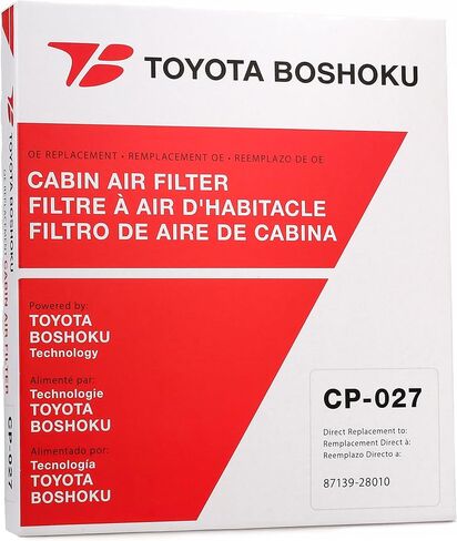 Toyota Boshoku (TB) Cabin Air Filter, Engineered as Direct Replacement of 87139-28010 Fits 2002-2006 Toyota Camry 2.4L GAS; 2007-2010 Sienna 3.5L GAS; 2004-2006 Sienna 3.3L GAS in Saudi Arabia