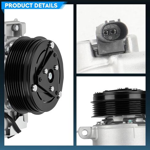 TadaMark A/C Air Conditioner Compressor with Clutch fit for Fiat 500X 2016-2018 2.4L; fit for Jeep Renegade 2015-2021 2.4L; Note: Not for Turbocharged, for SOHC only in Kuwait