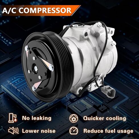 Air Conditioner AC Compressor with A/C Clutch Compatible with 1999-2003 ES300 RX300 & 2004-2006 RX330 & 2000-2006 Avalon Camry 3.0L & 2001-2008 Highlander Solara 2.4L Replace 8840332010 in Saudi Arabia