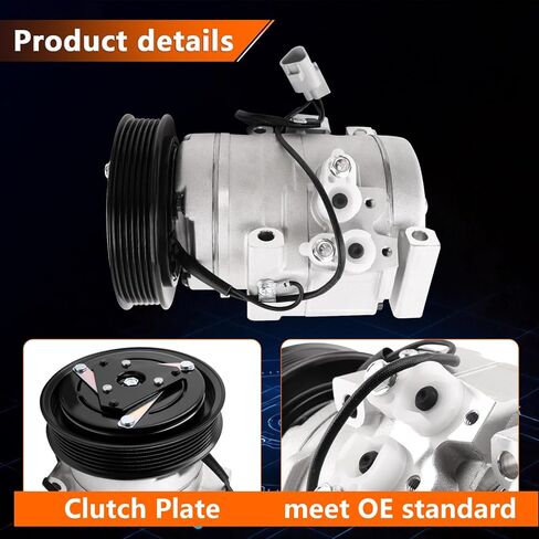 Air Conditioner AC Compressor with A/C Clutch Compatible with 1999-2003 ES300 RX300 & 2004-2006 RX330 & 2000-2006 Avalon Camry 3.0L & 2001-2008 Highlander Solara 2.4L Replace 8840332010 in Saudi Arabia
