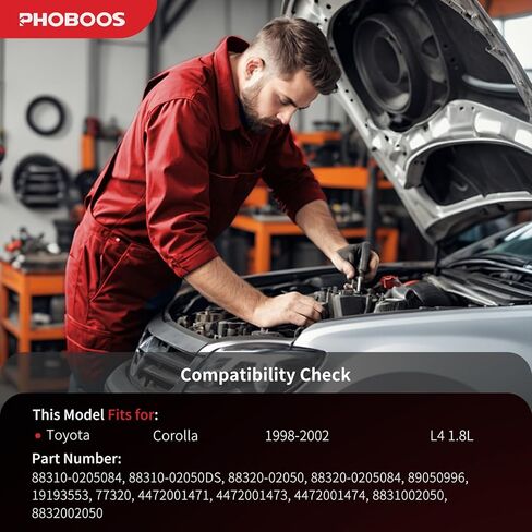 ضاغط مكيف الهواء PHOBOOS مع قابض متوافق مع تويوتا كورولا 1998-2002، L4 1.8L، تبريد سريع، ضوضاء منخفضة، سهل التركيب، المرجع. 88320-02050 in Kuwait