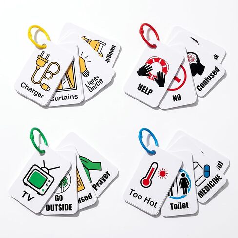 Aphasia Communication Cards for Adults, 50 PCS Non Verbal Communication Board for Stroke Survivors, Dementia & Elderly Care, Visual AAC Aid for Caregivers, Hospital, Nursing Home and Home Care in Saudi Arabia