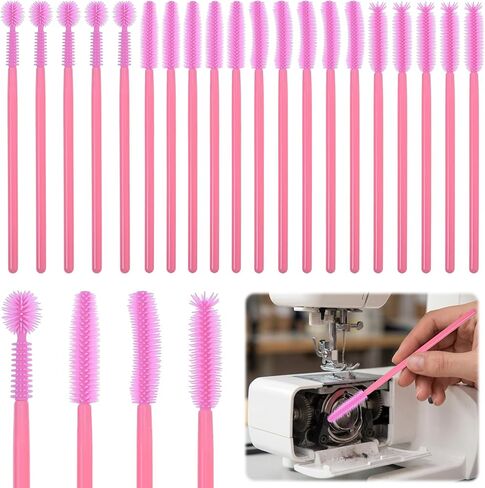 40Pcs Sewing Machine Cleaning Kit, Silicone Small Brushes for Cleaning Small Parts Mini Scrub Brush for Tight Spaces, Ideal for Sewing Machine & Humidifier Crevice Reusable Nook & Cranny Brushes, Pink in Saudi Arabia