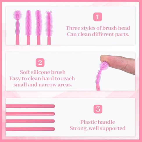 40Pcs Sewing Machine Cleaning Kit, Silicone Small Brushes for Cleaning Small Parts Mini Scrub Brush for Tight Spaces, Ideal for Sewing Machine & Humidifier Crevice Reusable Nook & Cranny Brushes, Pink in Saudi Arabia