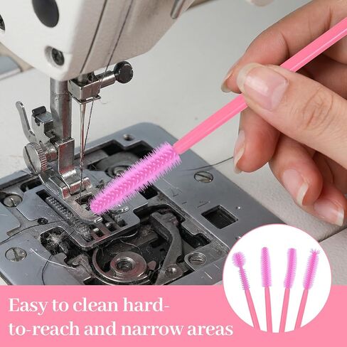 40Pcs Sewing Machine Cleaning Kit, Silicone Small Brushes for Cleaning Small Parts Mini Scrub Brush for Tight Spaces, Ideal for Sewing Machine & Humidifier Crevice Reusable Nook & Cranny Brushes, Pink in Saudi Arabia