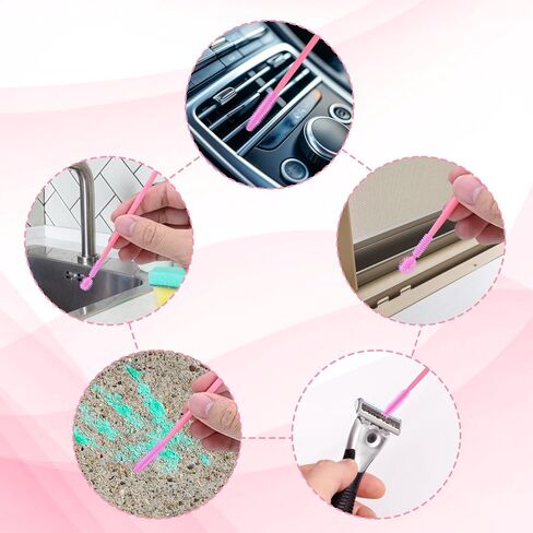 40Pcs Sewing Machine Cleaning Kit, Silicone Small Brushes for Cleaning Small Parts Mini Scrub Brush for Tight Spaces, Ideal for Sewing Machine & Humidifier Crevice Reusable Nook & Cranny Brushes, Pink in Saudi Arabia