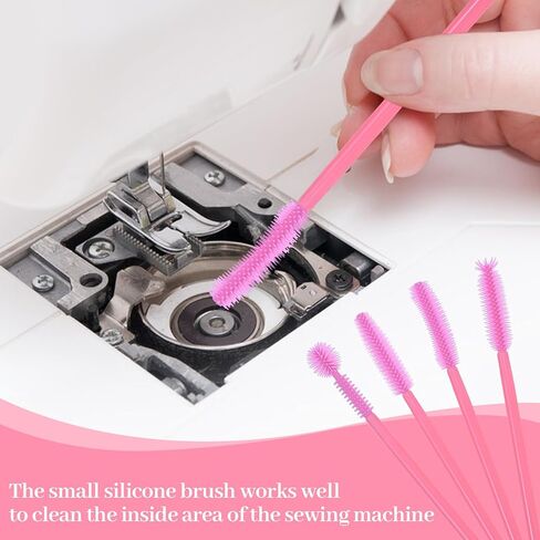 40Pcs Sewing Machine Cleaning Kit, Silicone Small Brushes for Cleaning Small Parts Mini Scrub Brush for Tight Spaces, Ideal for Sewing Machine & Humidifier Crevice Reusable Nook & Cranny Brushes, Pink in Saudi Arabia