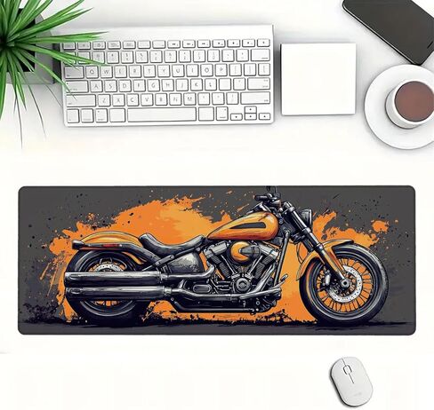 Motorcycle Mouse Pad Large Vintage Comic Ink Mousepad XL Large Gaming Mouse Pad Laptop Keyboard Mat Desk Pad Great for Work-from-Home or Office Use 31.5x11.8 Inch in Kuwait