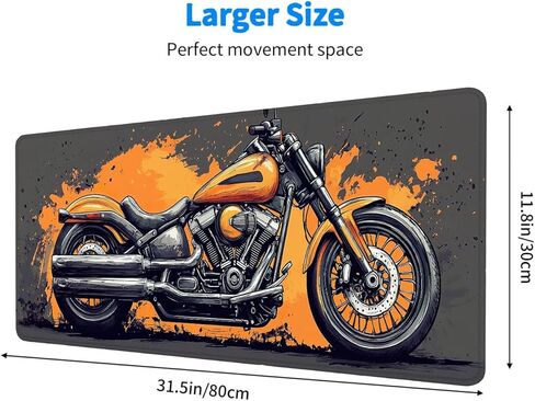 Motorcycle Mouse Pad Large Vintage Comic Ink Mousepad XL Large Gaming Mouse Pad Laptop Keyboard Mat Desk Pad Great for Work-from-Home or Office Use 31.5x11.8 Inch in Kuwait
