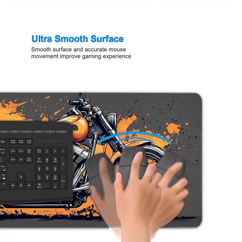 Motorcycle Mouse Pad Large Vintage Comic Ink Mousepad XL Large Gaming Mouse Pad Laptop Keyboard Mat Desk Pad Great for Work-from-Home or Office Use 31.5x11.8 Inch in Kuwait