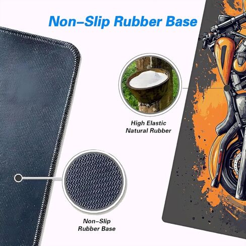 Motorcycle Mouse Pad Large Vintage Comic Ink Mousepad XL Large Gaming Mouse Pad Laptop Keyboard Mat Desk Pad Great for Work-from-Home or Office Use 31.5x11.8 Inch in Kuwait
