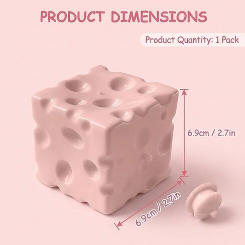 2.7 Inch Cheese Squishy, Big Cheese Squishy for Mood Relief and Focus Improvement, Cheese Block Squishy with Soft Texture, Squeeze Cheese Sensory Tool, Large Pink Cheese Stress Tool in Saudi Arabia