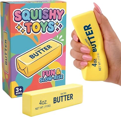 Butter Squishy Toy, Slow Rising Dumpling Squishy Butter Squeeze Toy Sensory Stress Relief, Gifts for Boys Girls Stretchy Fidget Toys for Anxiety Relief Party Favors 1Pcs in Saudi Arabia