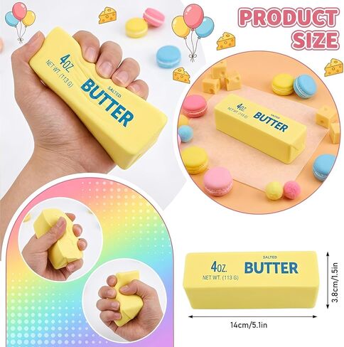 Butter Squishy Toy, Slow Rising Dumpling Squishy Butter Squeeze Toy Sensory Stress Relief, Gifts for Boys Girls Stretchy Fidget Toys for Anxiety Relief Party Favors 1Pcs in Saudi Arabia