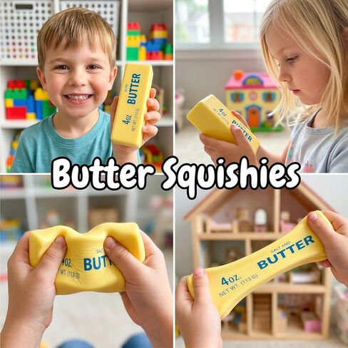 Butter Squishy Toy, Slow Rising Dumpling Squishy Butter Squeeze Toy Sensory Stress Relief, Gifts for Boys Girls Stretchy Fidget Toys for Anxiety Relief Party Favors 1Pcs in Saudi Arabia