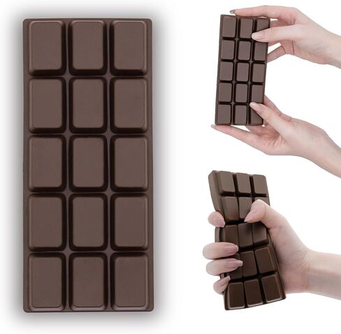 Squishy Chocolate Squeeze Toys for Kids Adults, Slow Rising Black Chocolate Stress Balls for Boys Girls, Ultra Soft Handmade Food Sensory Fidget Toys Anxiety Relief for ADHD/ADD/Autism, Ideal Gifts in Saudi Arabia