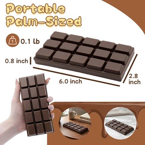 Squishy Chocolate Squeeze Toys for Kids Adults, Slow Rising Black Chocolate Stress Balls for Boys Girls, Ultra Soft Handmade Food Sensory Fidget Toys Anxiety Relief for ADHD/ADD/Autism, Ideal Gifts in Saudi Arabia