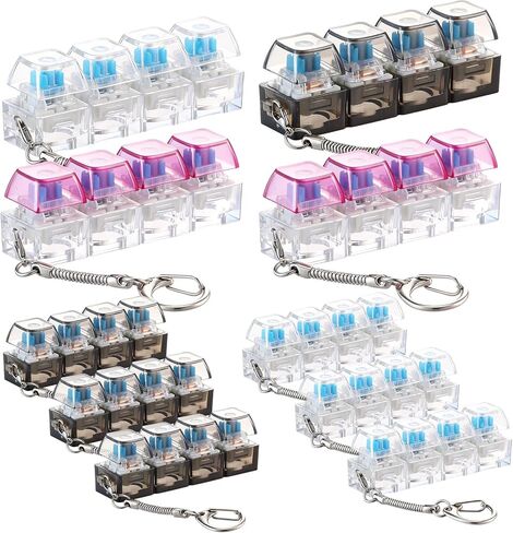 VioraWhite 10 قطع لوحة المفاتيح Fidget Keychain Fidget Keyboard Clicker القلق تخفيف الضغط زر الإصبع الفرس لهدايا المكتب البالغين لتخفيف التوتر (مختلط الألوان) in Kuwait