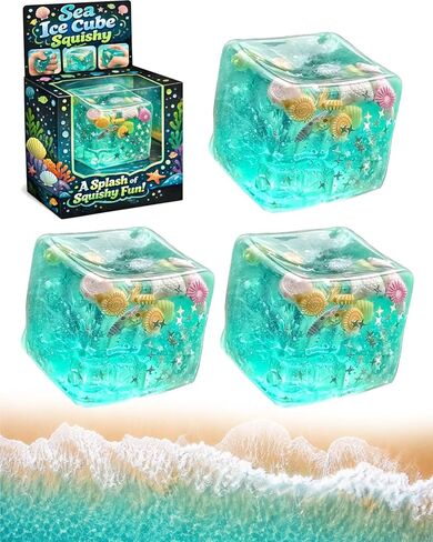 Ice Cube Squishy, Ice Cubes Stress Balls, Soft Slow Rise Squishy Stress Relief Sensory Toy, ICES Cubes Marine Shells Squishies Toy, Stretchy Fidgets Toys, Squeeze Ball Hand Toys in Saudi Arabia