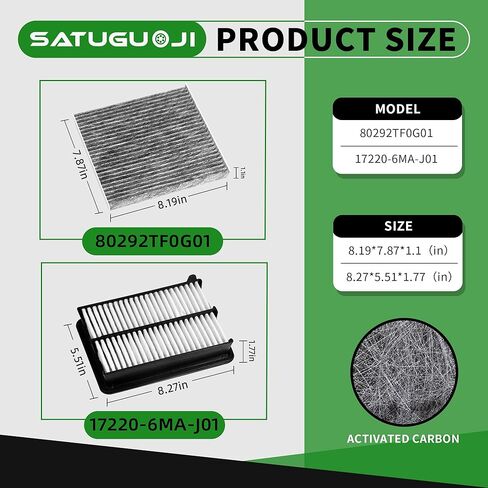 Cabin & Engine Air Filter Kit Fits for CRV CR-V Hybrid 2.0L 2023-2025, Accord Hybrid 2.0L 2023-2025, Replaces 17220-6MA-J01 80292-TF0-G01 in Saudi Arabia