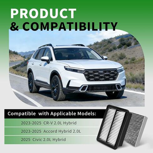 Cabin & Engine Air Filter Kit Fits for CRV CR-V Hybrid 2.0L 2023-2025, Accord Hybrid 2.0L 2023-2025, Replaces 17220-6MA-J01 80292-TF0-G01 in Saudi Arabia